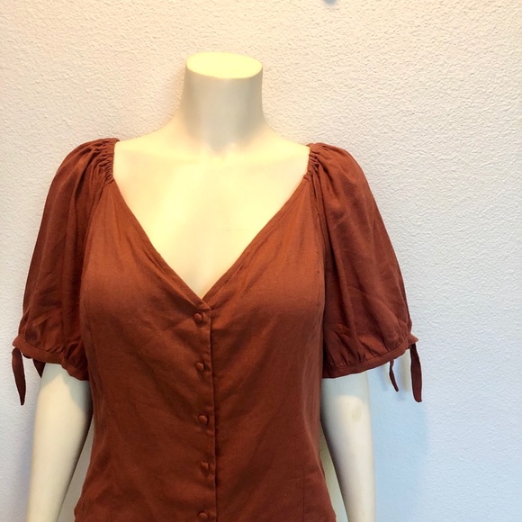 Express Linen Blend Off The Shoulder Top Size XL - Picture 3 of 11